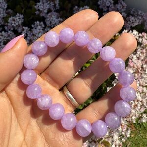 Lavender Jade Beaded Stretch Bracelet - Women Jewelry